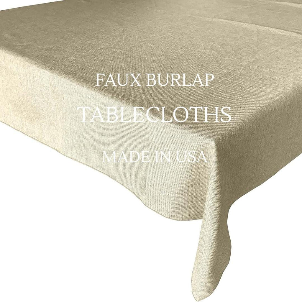 IVORY - Faux Burlap Linen Textured Solid Tablecloth - Table Cover for Weddings, Parties, Baby Showers and Events. Choose Size Below