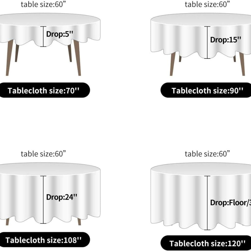 IVORY SATIN - Table Cloth Covers for Round Tables- Round Satin Table Cloth for Wedding Banquet Decoration- Table Cloths. Choose Size Below