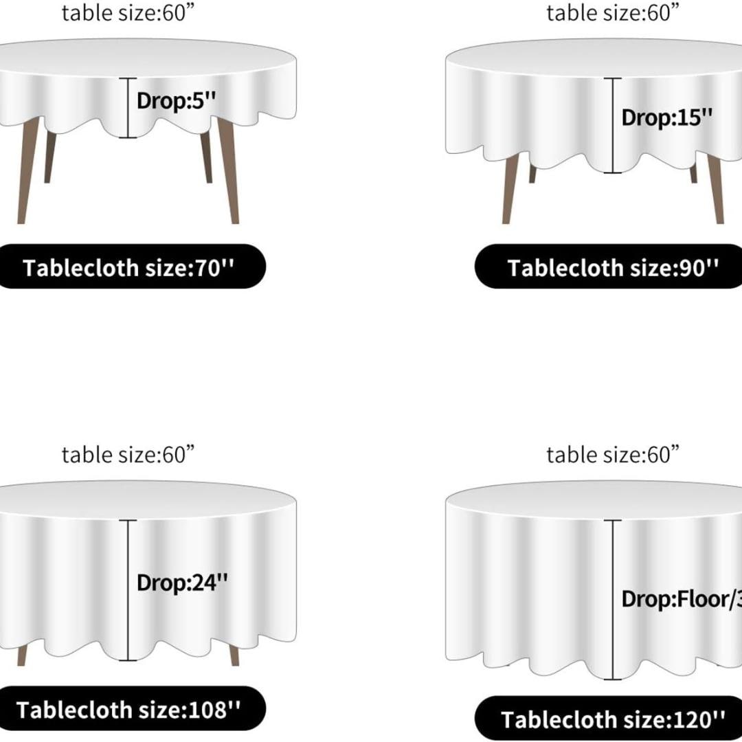 IVORY SATIN - Table Cloth Covers for Round Tables- Round Satin Table Cloth for Wedding Banquet Decoration- Table Cloths. Choose Size Below