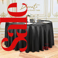 BLACK SATIN - Table Cloth Covers for Round Tables- Round Satin Table Cloth for Wedding Banquet Decoration- Table Cloths. Choose Size Below