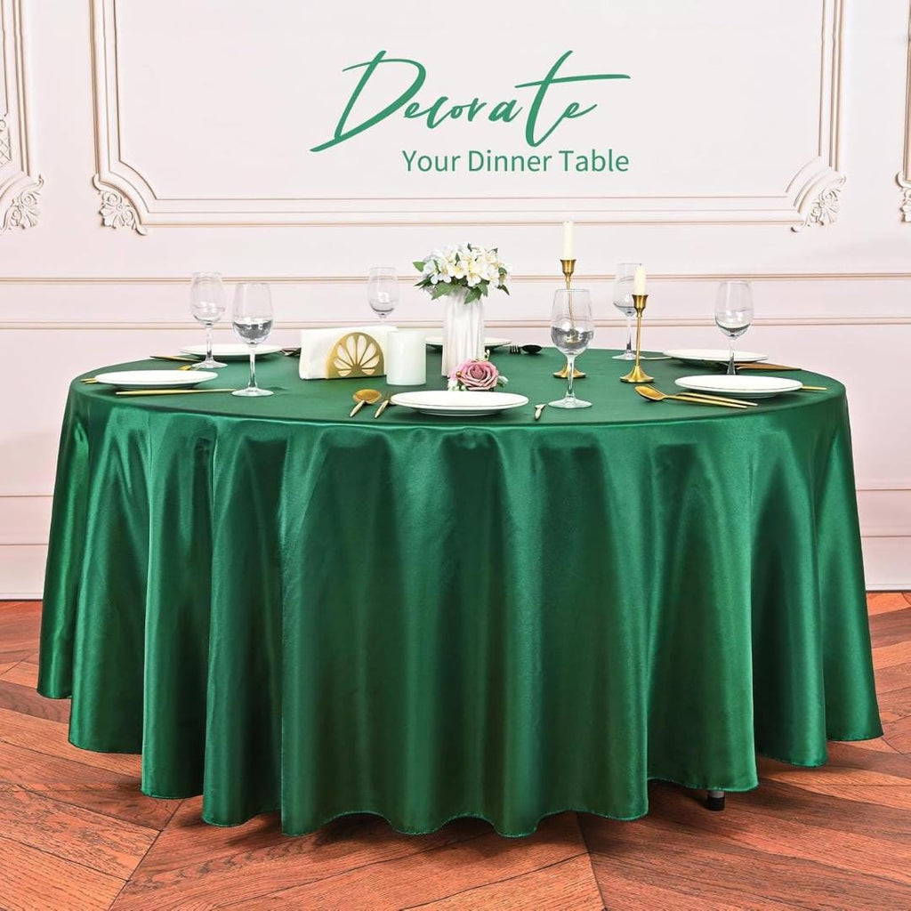 HUNTER SATIN - Table Cloth Covers for Round Tables- Round Satin Table Cloth for Wedding Banquet Decoration- Table Cloths. Choose Size Below