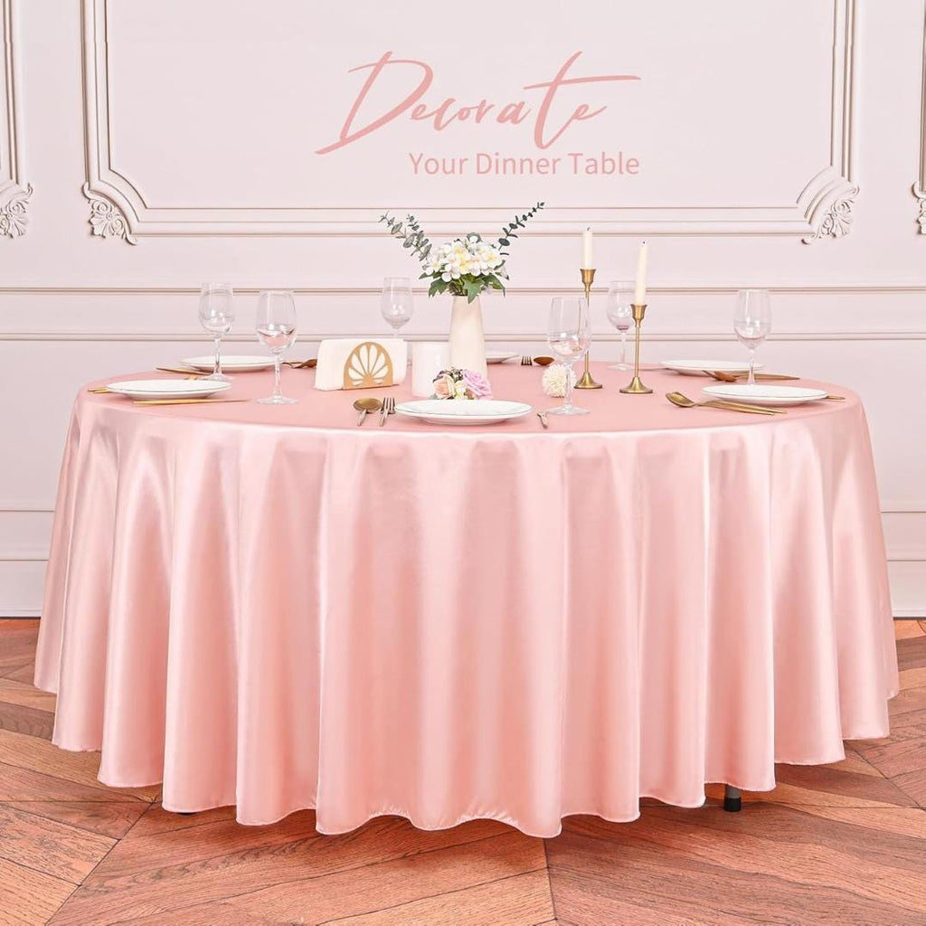 ROSEGOLD SATIN - Table Cloth Covers for Round Tables- Round Satin Table Cloth for Wedding Banquet Decoration- Table Cloths.Choose Size Below
