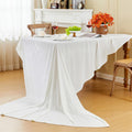 Rectangular Stretch Velvet Tablecloth - WHITE -  Luxurious Table Cover Beautiful for Weddings, Parties, Baby Showers and Events. Choose Size