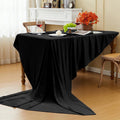 Rectangular Stretch Velvet Tablecloth - BLACK -  Luxurious Table Cover Beautiful for Weddings, Parties, Baby Showers and Events. Choose Size