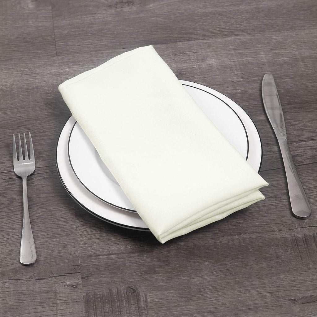Off White -Poly Poplin Napkin - 18" X 18" - Cloth Napkins, Washable Reusable Napkins,Wrinkle Resistance Napkins for Dinner, Wedding, Parties