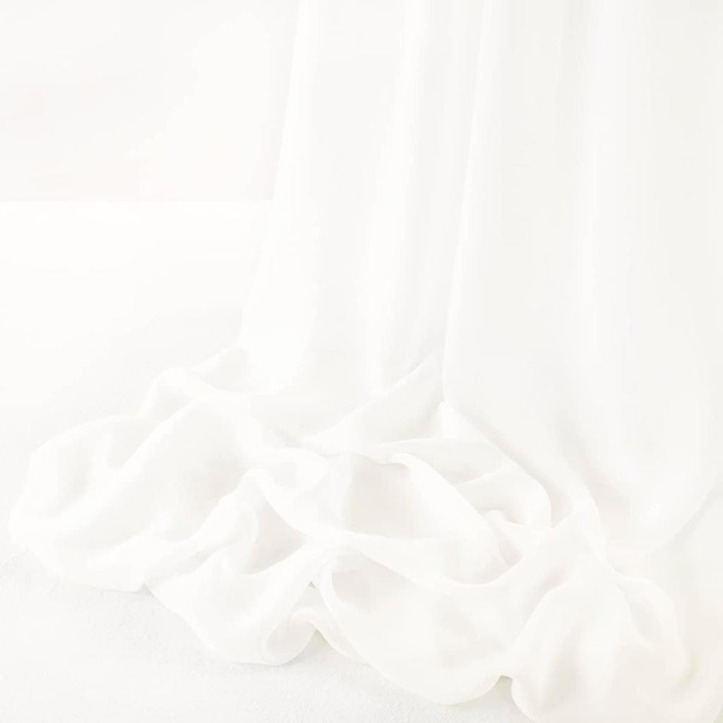 CHIFFON FABRIC - IVORY - Polyester Soft Light Weight, Sheer, See Through Chiffon Fabric Sold By The Yard.