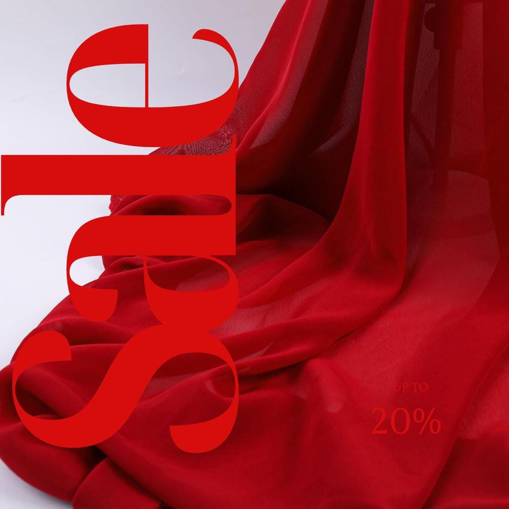 CHIFFON FABRIC - DKRED - Polyester Soft Light Weight, Sheer, See Through Chiffon Fabric Sold By The Yard.