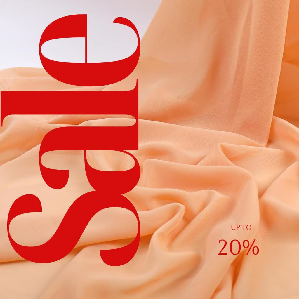 CHIFFON FABRIC - PEACH - Polyester Soft Light Weight, Sheer, See Through Chiffon Fabric Sold By The Yard.