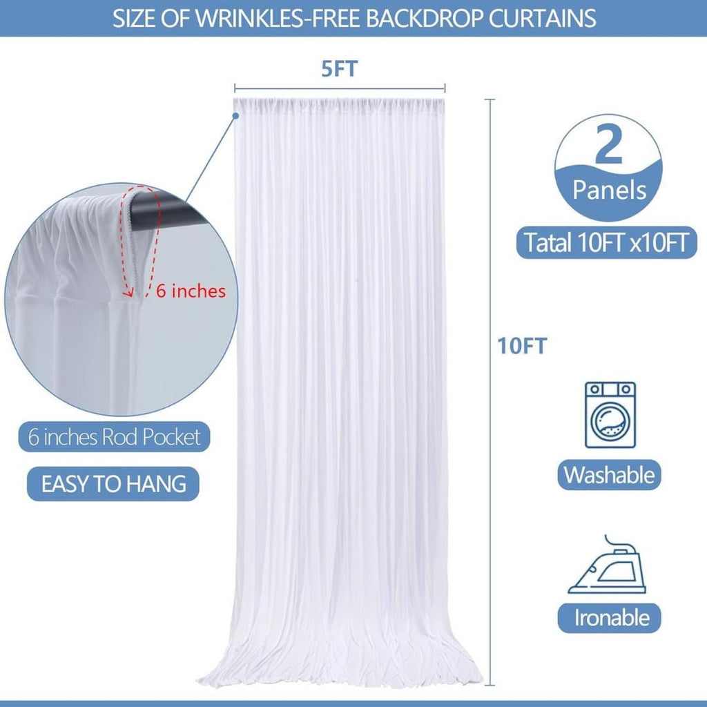 10Ftx10Ft - PINK - Wrinkle Free Backdrop Curtains for Parties  - 2 Panels 5x10ft Interlock Backdrop for Weddings Birthday Party Curtains
