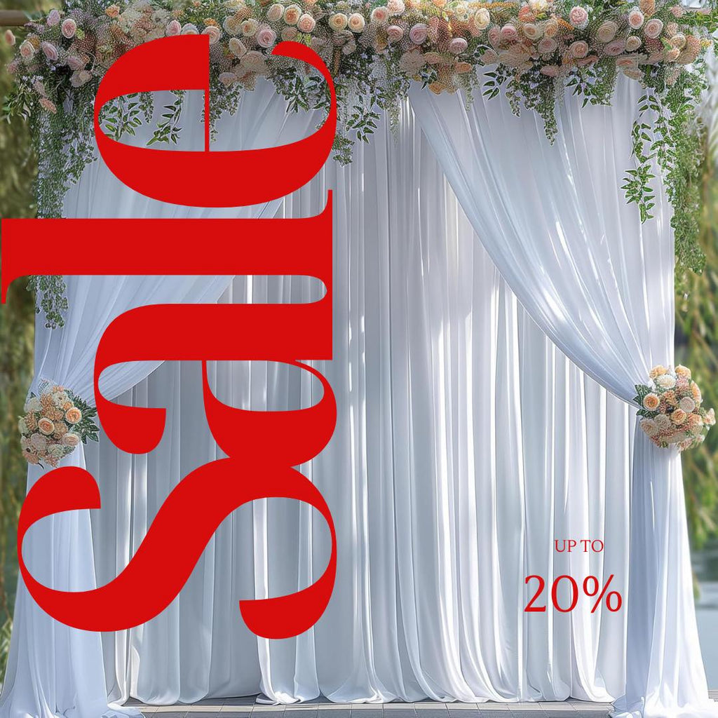 10Ftx10Ft - WHITE - Wrinkle Free Backdrop Curtains for Parties  - 2 Panels 5x10ft Interlock Backdrop for Weddings Birthday Party Curtains