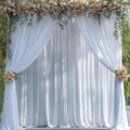 10Ftx10Ft - WHITE - Wrinkle Free Backdrop Curtains for Parties  - 2 Panels 5x10ft Interlock Backdrop for Weddings Birthday Party Curtains