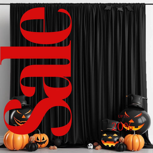 10Ftx10Ft - BLACK - Wrinkle Free Backdrop Curtains for Parties  - 2 Panels 5x10ft Interlock Backdrop for Weddings Birthday Party Curtains
