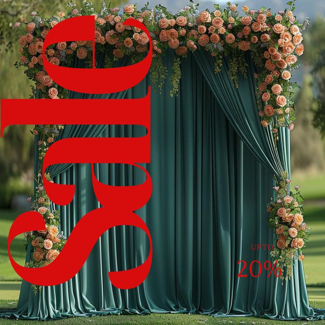 10Ftx10Ft - HUNTER - Wrinkle Free Backdrop Curtains for Parties  - 2 Panels 5x10ft Interlock Backdrop for Weddings Birthday Party Curtains