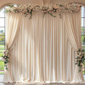 10Ftx10Ft - CREAM - Wrinkle Free Backdrop Curtains for Parties  - 2 Panels 5x10ft Interlock Backdrop for Weddings Birthday Party Curtains
