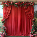 10Ftx10Ft - RED - Wrinkle Free Backdrop Curtains for Parties  - 2 Panels 5x10ft Interlock Backdrop for Weddings Birthday Party Curtains