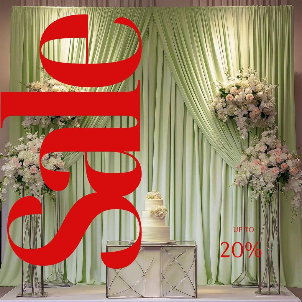 10Ftx10Ft - SAGE - Wrinkle Free Backdrop Curtains for Parties  - 2 Panels 5x10ft Interlock Backdrop for Weddings Birthday Party Curtains