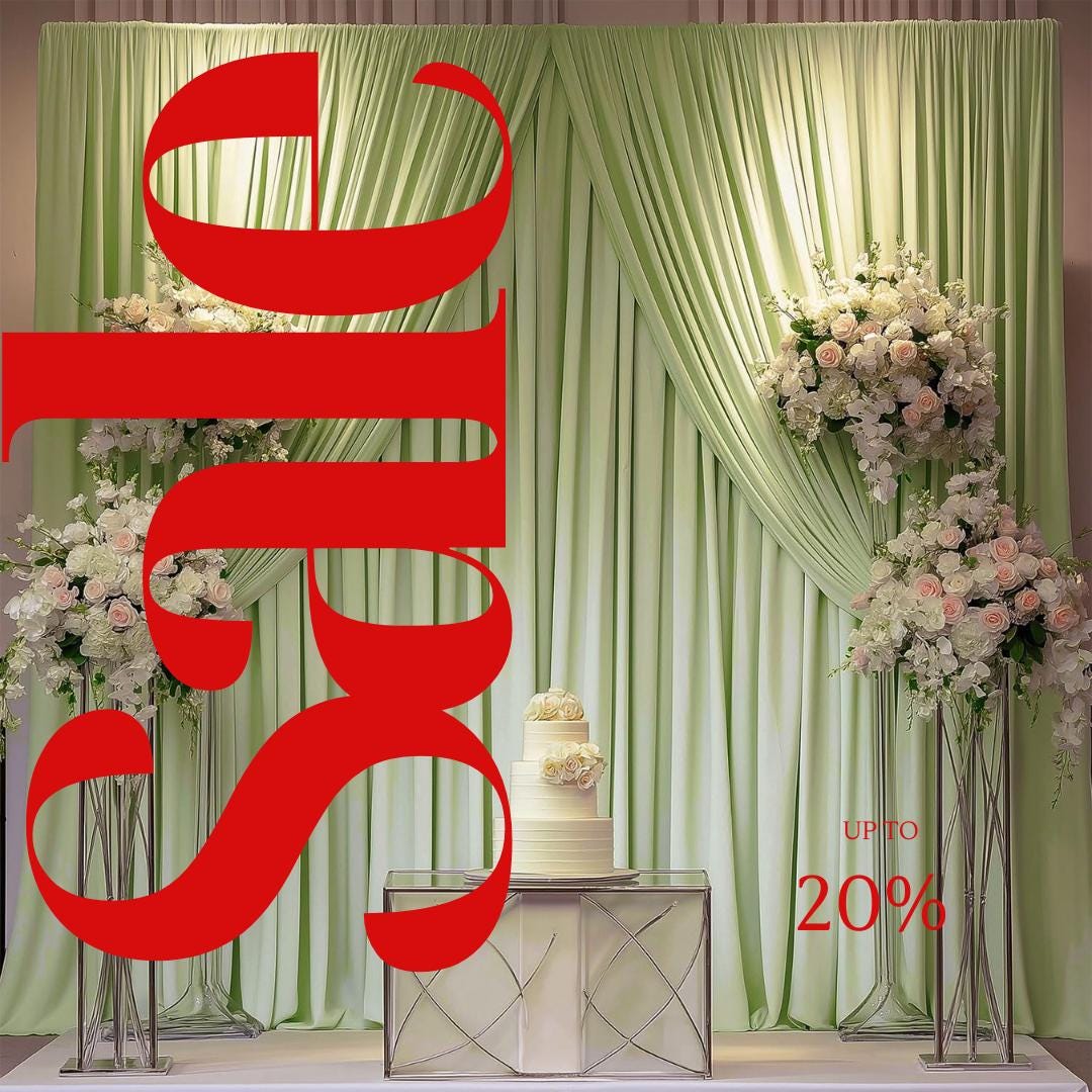 10Ftx10Ft - SAGE - Wrinkle Free Backdrop Curtains for Parties  - 2 Panels 5x10ft Interlock Backdrop for Weddings Birthday Party Curtains