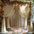 10Ftx10Ft - IVORY - Wrinkle Free Backdrop Curtains for Parties  - 2 Panels 5x10ft Interlock Backdrop for Weddings Birthday Party Curtains