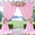 10Ftx10Ft - PINK - Wrinkle Free Backdrop Curtains for Parties  - 2 Panels 5x10ft Interlock Backdrop for Weddings Birthday Party Curtains