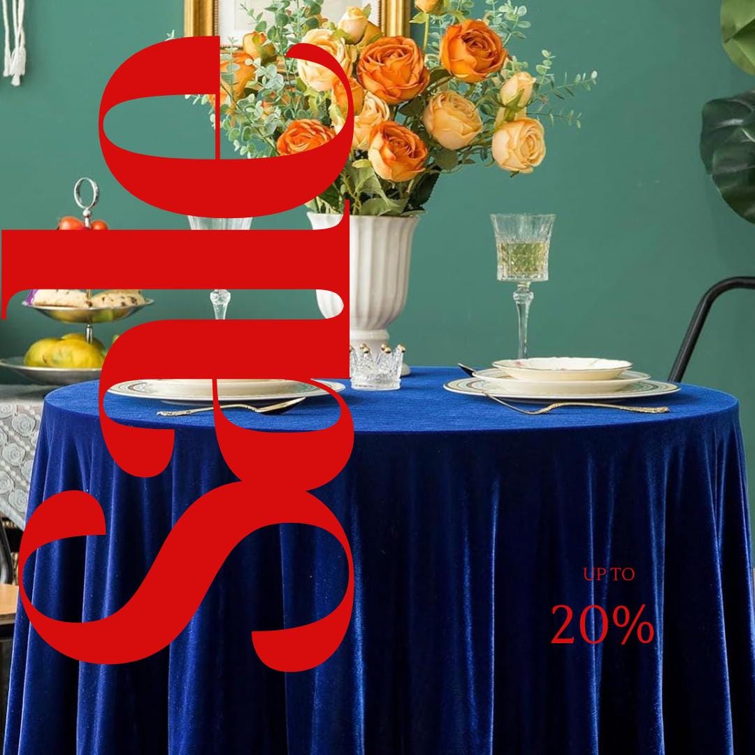 Round Luxurious Stretch Velvet Tablecloth - ROYAL BLUE - Washable Table Cover for Party Wedding Baby Shower Dinning Decoration. Choose size