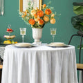 Round Luxurious Stretch Velvet Tablecloth - WHITE - Washable Table Cover for Party Wedding Baby Shower Dinning Decoration. Choose size Below