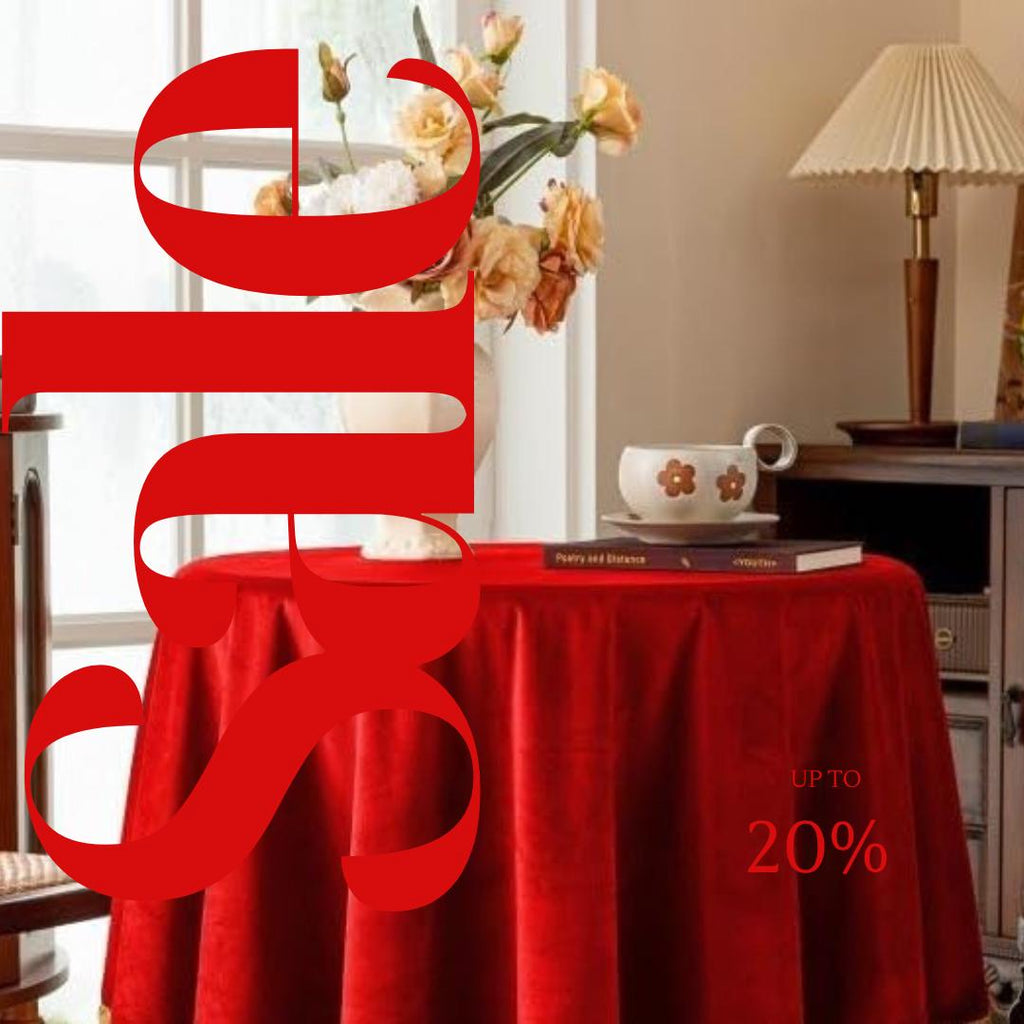 Round Luxurious Stretch Velvet Tablecloth - RED - Washable Table Cover for Party Wedding Baby Shower Dinning Decoration. Choose size Below