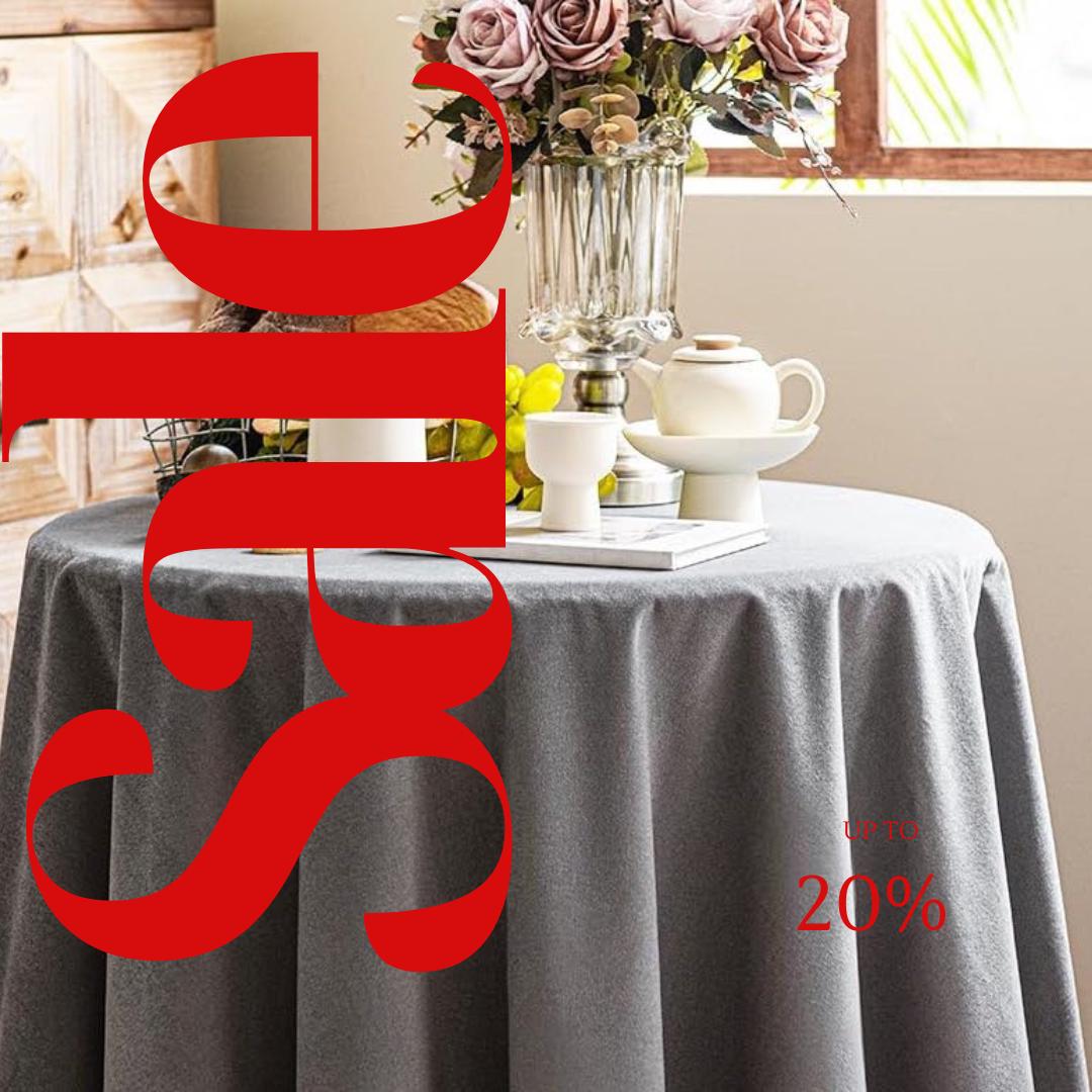 Round Luxurious Stretch Velvet Tablecloth - GRAY - Washable Table Cover for Party Wedding Baby Shower Dinning Decoration. Choose size Below