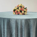 Round Luxurious Stretch Velvet Tablecloth - DUSTY BLUE - Washable Table Cover for Party Wedding Baby Shower Dinning Decoration. Choose size