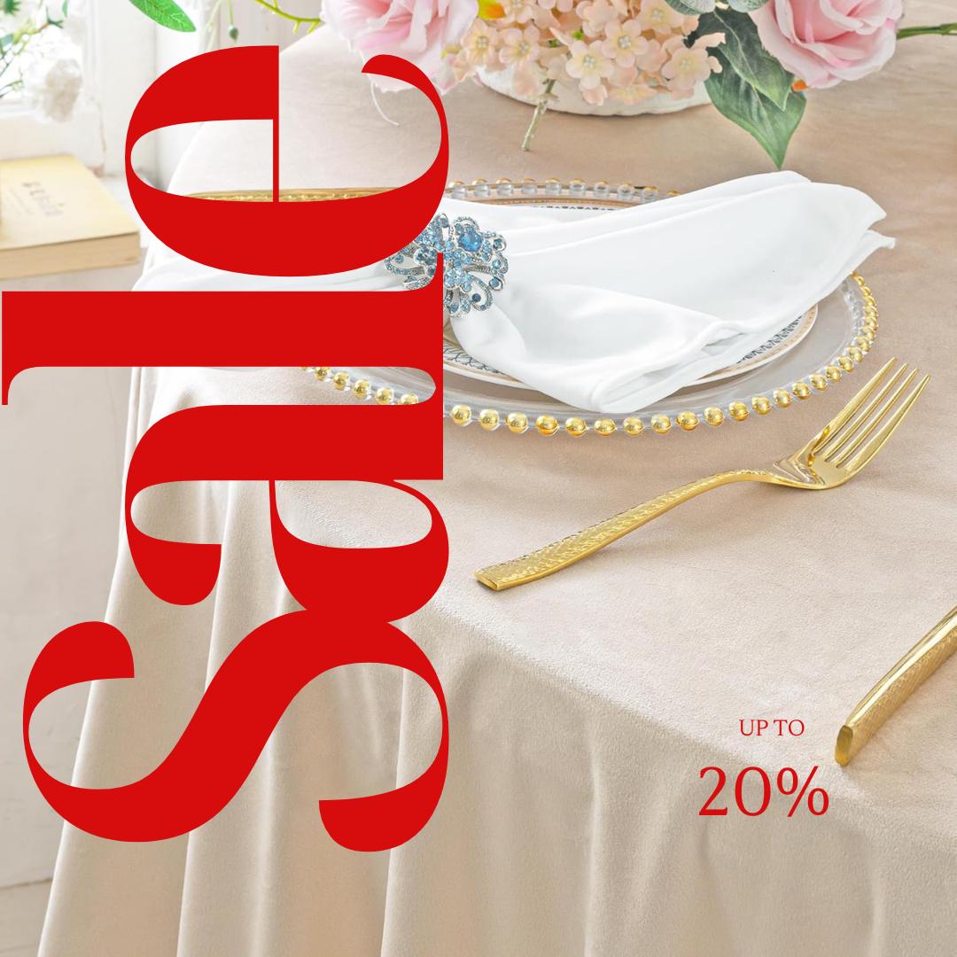 Round Luxurious Royal Velvet Tablecloth - IVORY - Washable Table Cover for Party Wedding Baby Shower Dinning Decoration. Choose size Below