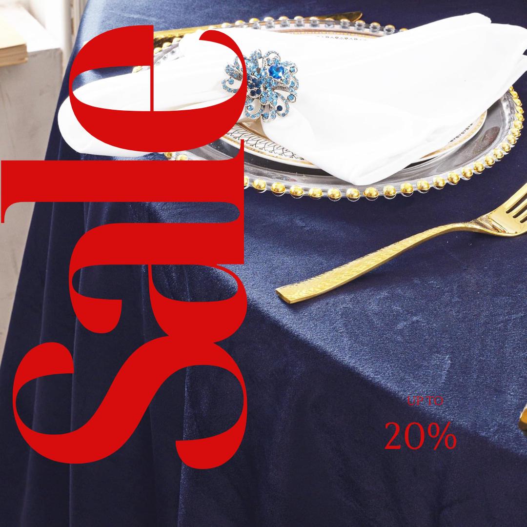 Round Luxurious Royal Velvet Tablecloth - NAVY - Washable Table Cover for Party Wedding Baby Shower Dinning Decoration. Choose size Below