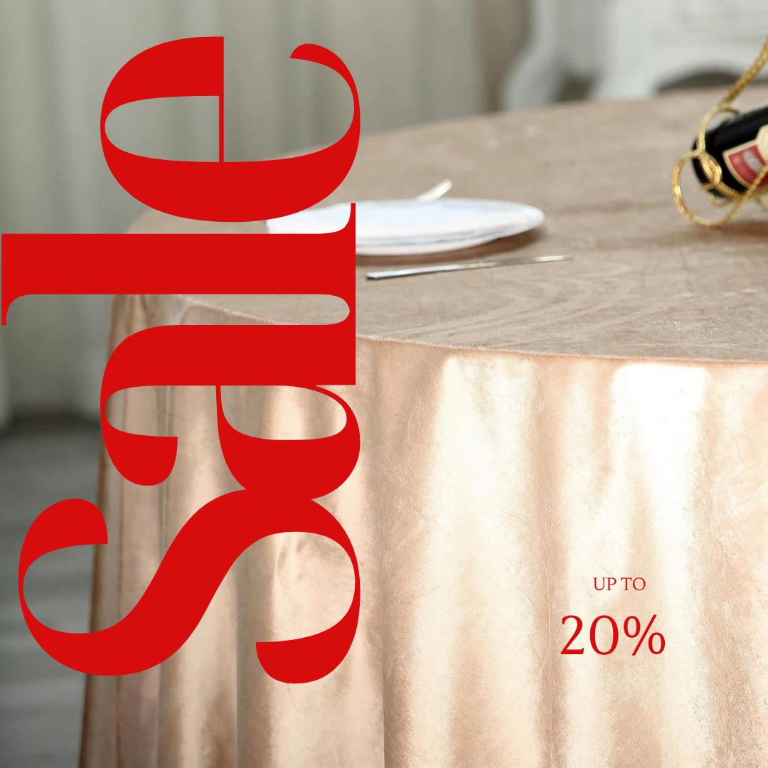 Round Luxurious Royal Velvet Tablecloth - CHAMPAGNE - Washable Table Cover for Party Wedding Baby Shower Dinning Decoration. Choose size