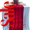 29" x 120" RED - Luxurious Royal Velvet Table Runner, 10ft Wedding Reception Decorations Soft Velvet Fabric & Wedding Runners