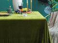 Rectangular Stretch Velvet Tablecloth - OLIVE -  Luxurious Table Cover Beautiful for Weddings, Parties, Baby Showers and Events. Choose Size