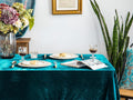 Rectangular Stretch Velvet Tablecloth - TEAL -  Luxurious Table Cover Beautiful for Weddings, Parties, Baby Showers and Events. Choose Size
