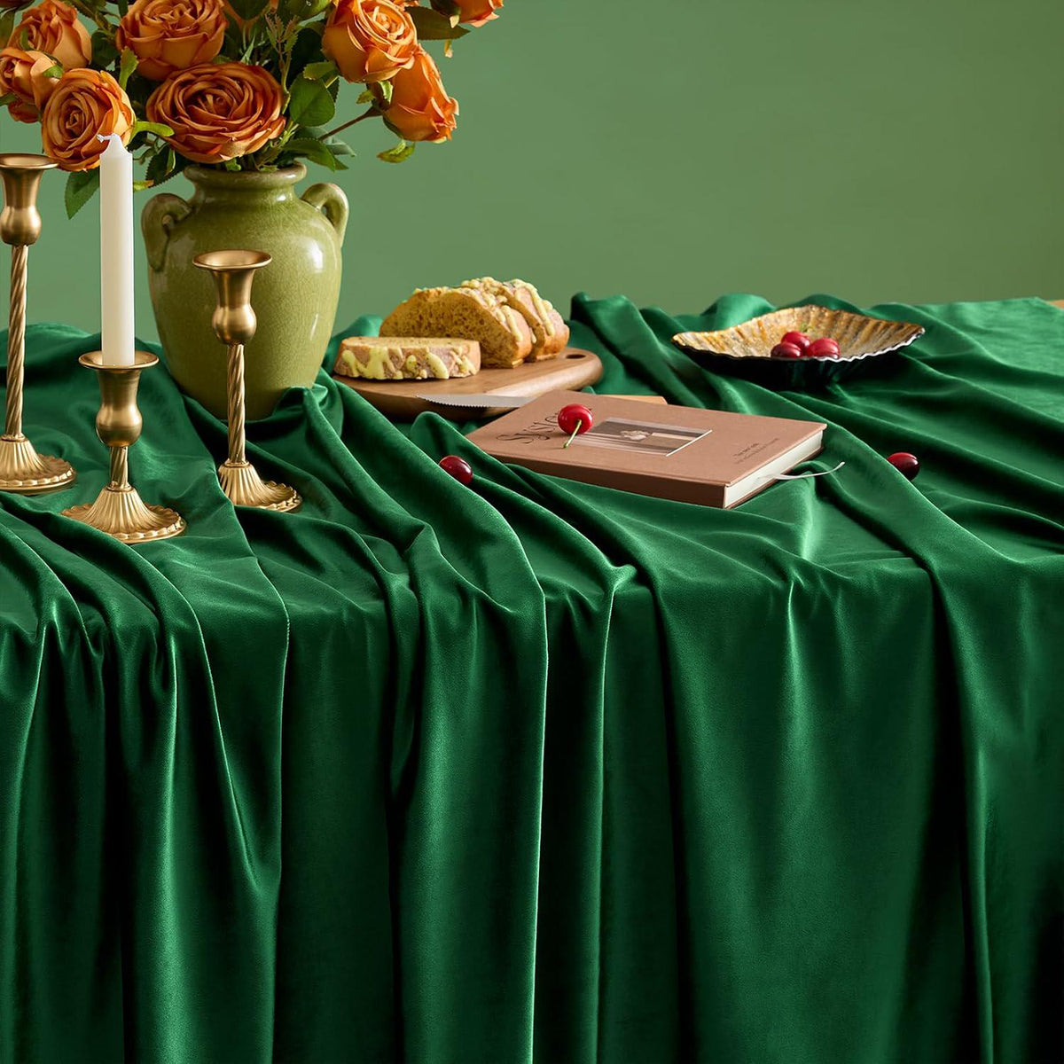 Rectangular Stretch Velvet Tablecloth - KELLY -  Luxurious Table Cover Beautiful for Weddings, Parties, Baby Showers and Events. Choose Size