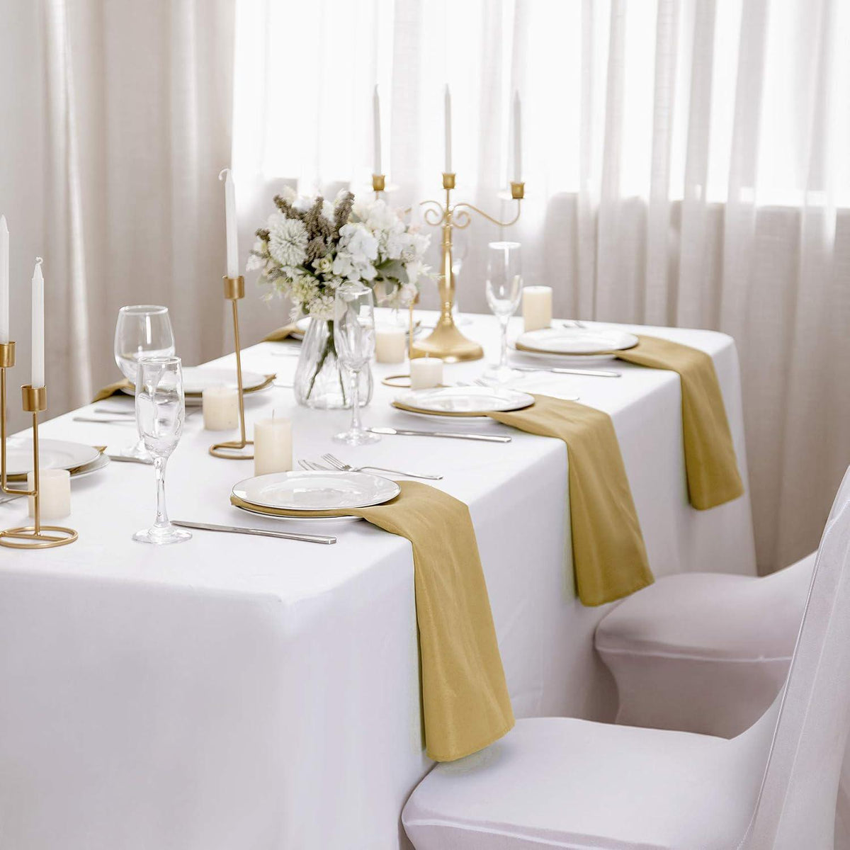 GOLD -Poly Poplin Napkin - 18" X 18" - Cloth Napkins, Washable Reusable Napkins,Wrinkle Resistance Napkins for Dinner, Wedding, Parties