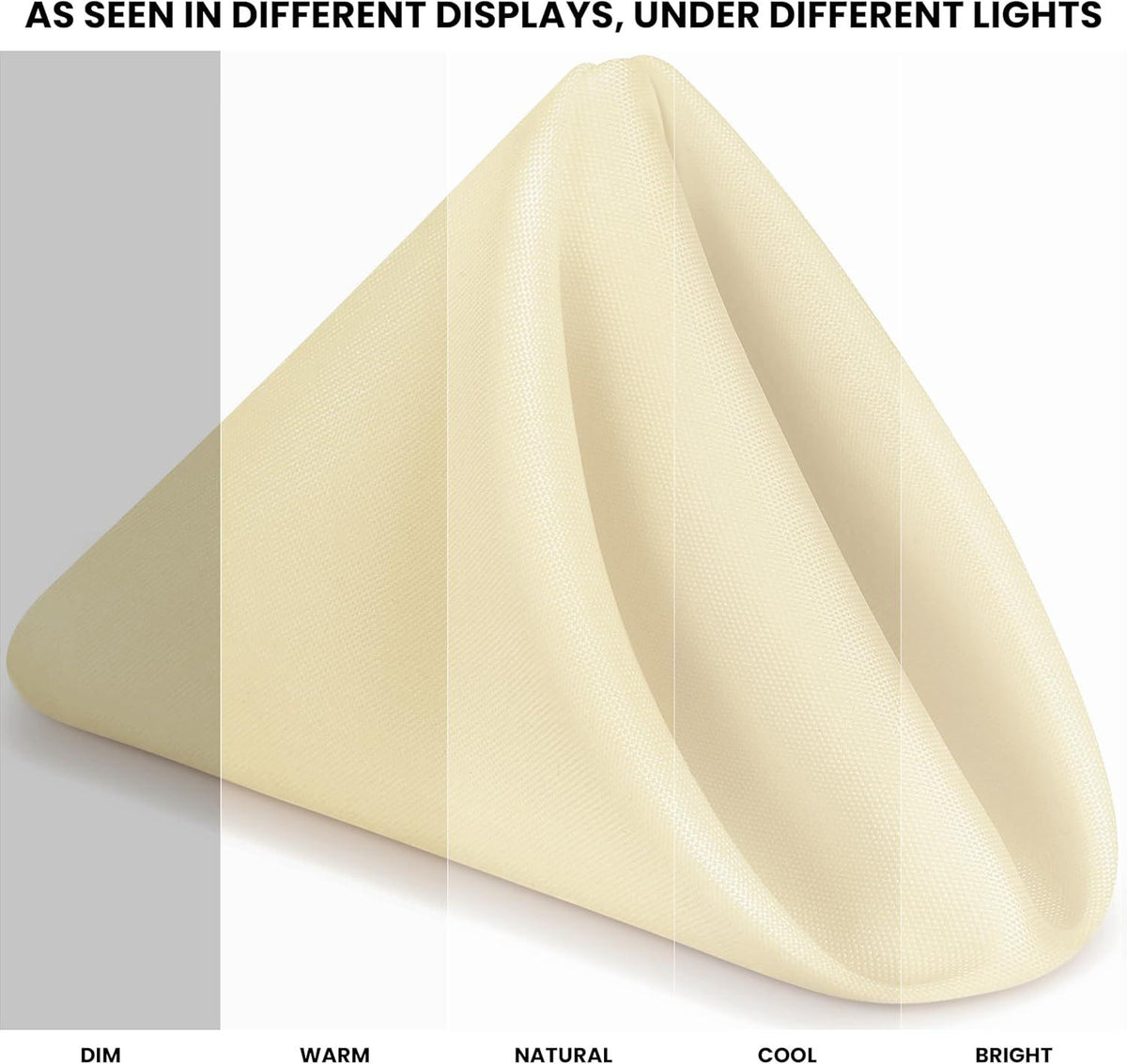 CREAM -Poly Poplin Napkin - 18" X 18" - Cloth Napkins, Washable Reusable Napkins,Wrinkle Resistance Napkins for Dinner, Wedding, Parties