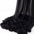CHIFFON FABRIC -  BLACK -Polyester Soft Light Weight, Sheer, See Through Chiffon Fabric Sold By The Yard.