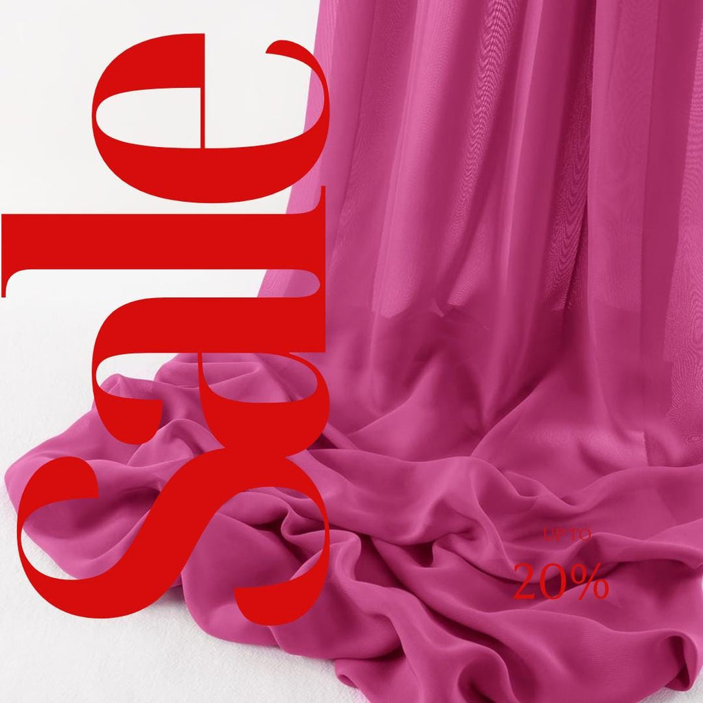 CHIFFON FABRIC -  FUCHSIA -Polyester Soft Light Weight, Sheer, See Through Chiffon Fabric Sold By The Yard.