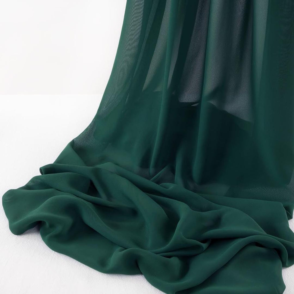 CHIFFON FABRIC -  HUNTER -Polyester Soft Light Weight, Sheer, See Through Chiffon Fabric Sold By The Yard.