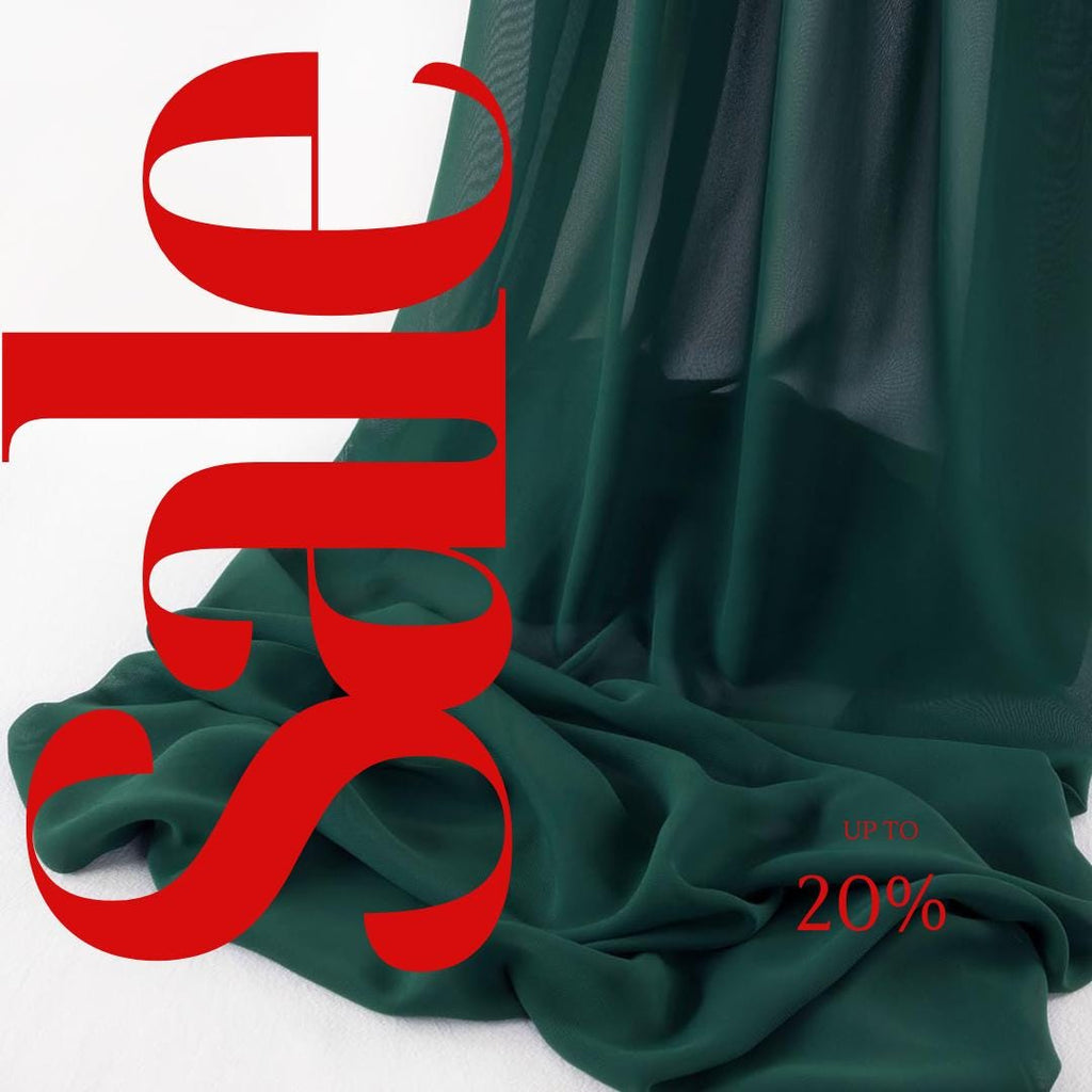 CHIFFON FABRIC -  HUNTER -Polyester Soft Light Weight, Sheer, See Through Chiffon Fabric Sold By The Yard.