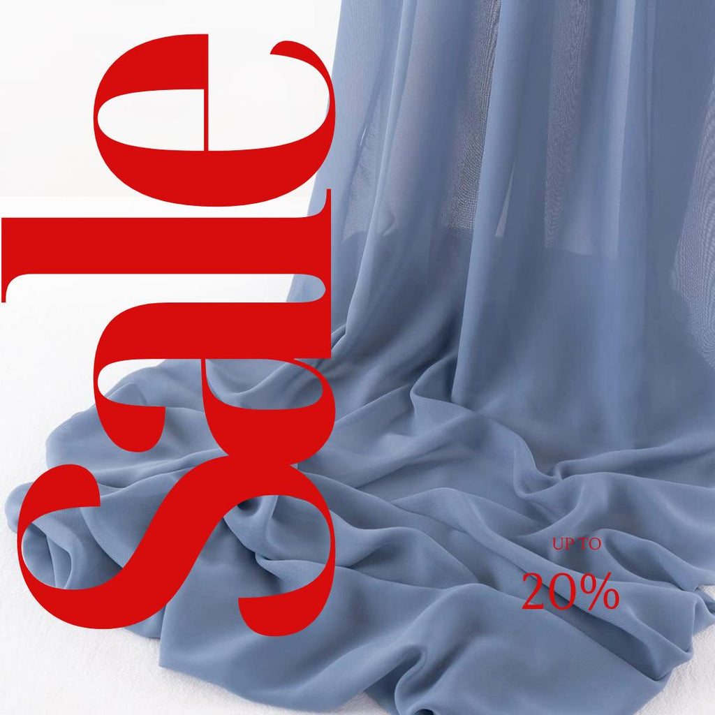 CHIFFON FABRIC - DUSTYBLUE -Polyester Soft Light Weight, Sheer, See Through Chiffon Fabric Sold By The Yard.
