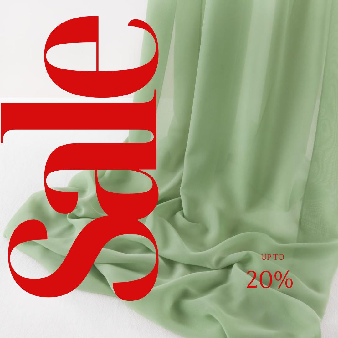 CHIFFON FABRIC - SAGE -Polyester Soft Light Weight, Sheer, See Through Chiffon Fabric Sold By The Yard.