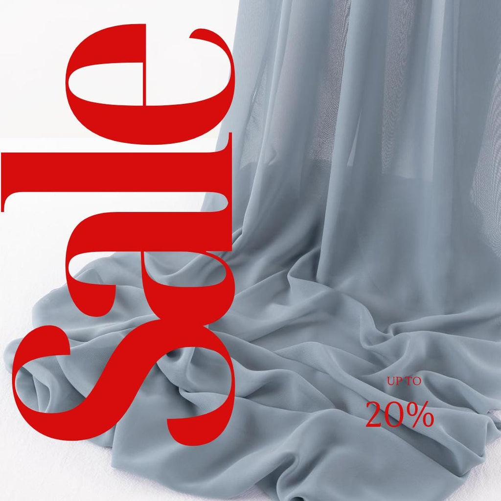 CHIFFON FABRIC - LTDUSTYBLUE -Polyester Soft Light Weight, Sheer, See Through Chiffon Fabric Sold By The Yard.