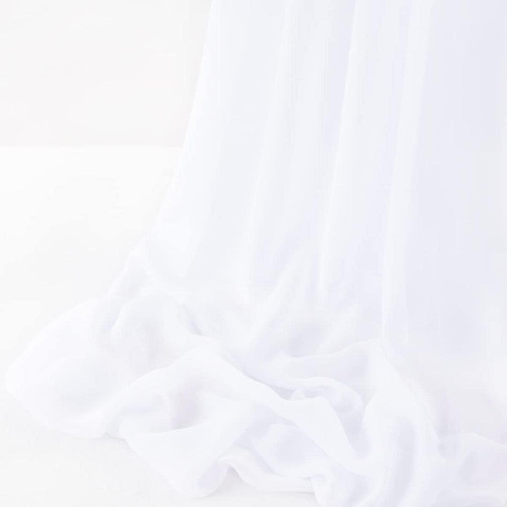 CHIFFON FABRIC - WHITE - Polyester Soft Light Weight, Sheer, See Through Chiffon Fabric Sold By The Yard.