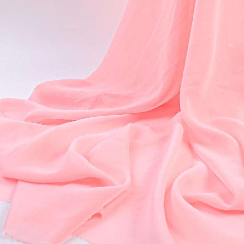 CHIFFON FABRIC - PINK - Polyester Soft Light Weight, Sheer, See Through Chiffon Fabric Sold By The Yard.