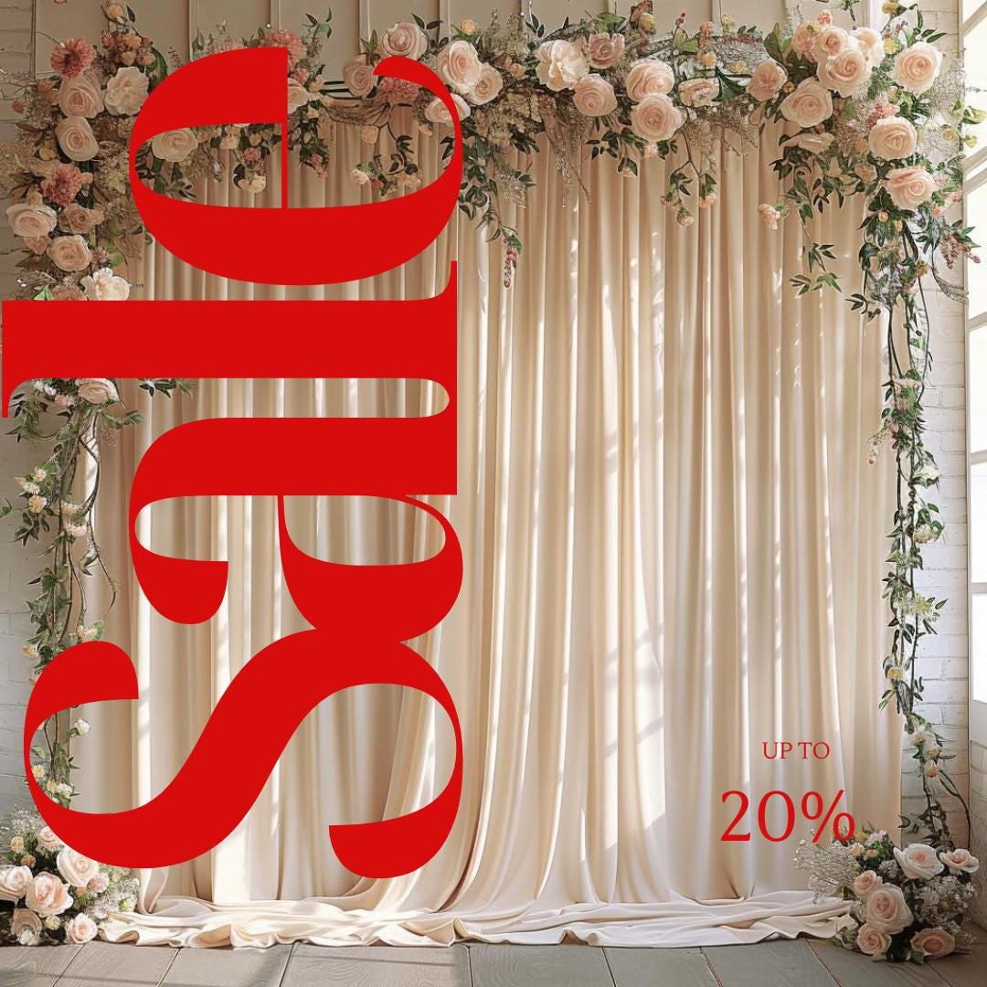 10Ftx10Ft - CREAM - Wrinkle Free Backdrop Curtains for Parties  - 2 Panels 5x10ft Interlock Backdrop for Weddings Birthday Party Curtains