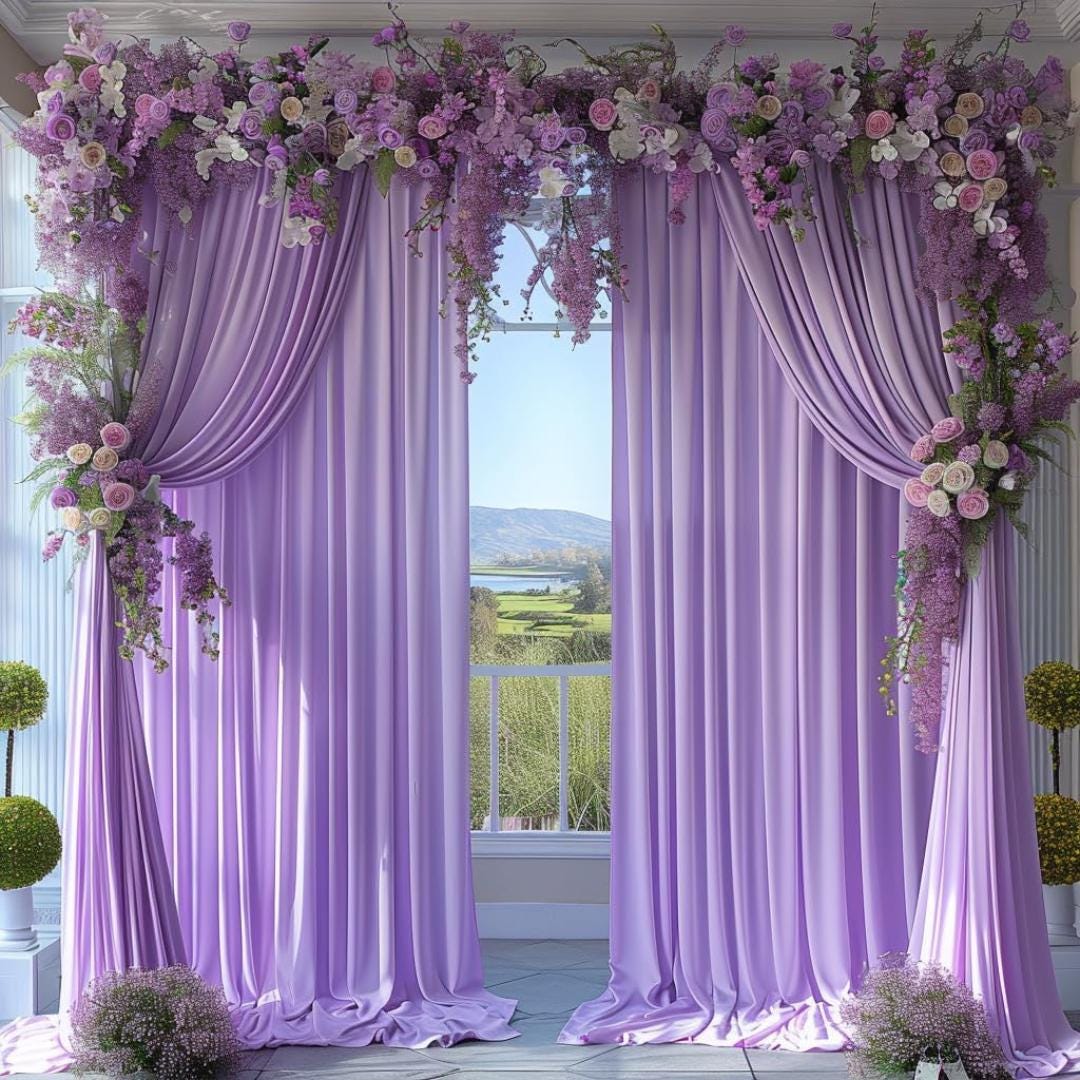 10Ftx10Ft - LAVENDER - Wrinkle Free Backdrop Curtains for Parties  - 2 Panels 5x10ft Interlock Backdrop for Weddings Birthday Party Curtains