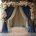 10Ftx10Ft - NAVY - Wrinkle Free Backdrop Curtains for Parties  - 2 Panels 5x10ft Interlock Backdrop for Weddings Birthday Party Curtains