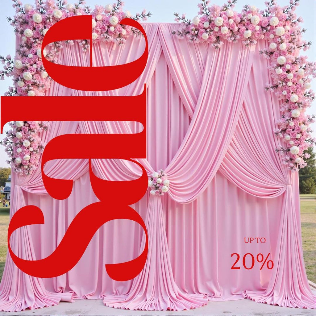 10Ftx10Ft - PINK - Wrinkle Free Backdrop Curtains for Parties  - 2 Panels 5x10ft Interlock Backdrop for Weddings Birthday Party Curtains